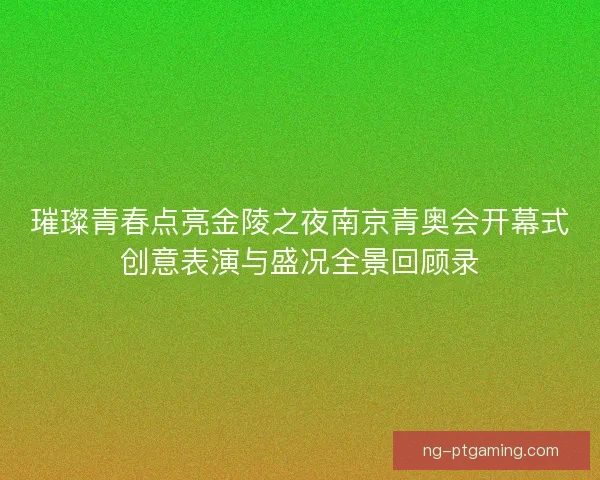 璀璨青春点亮金陵之夜南京青奥会开幕式创意表演与盛况全景回顾录